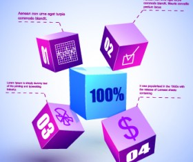 3D Infographic and diagram vector set 03