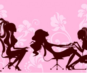 Woman with Beauty Salon vector 05