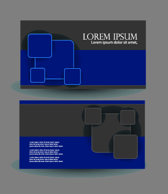 Blue Style Business cards design vector 01