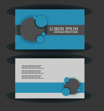 Blue Style Business cards design vector 02