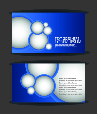 Blue Style Business cards design vector 05