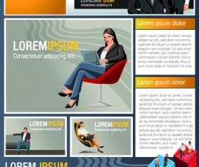 Business people vector template set 01