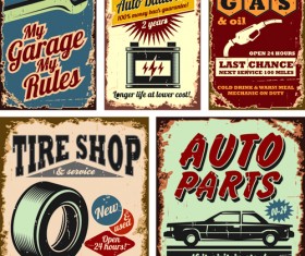 Different Car Service Labels vector 04