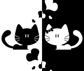 Cute kittens vector set 02