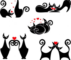 Cute kittens vector set 02 free download