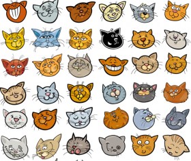 Cute kittens vector set 05
