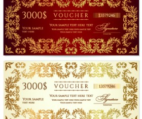 Certificate coupon design template vector 03