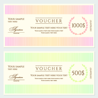 Certificate coupon design template vector 05