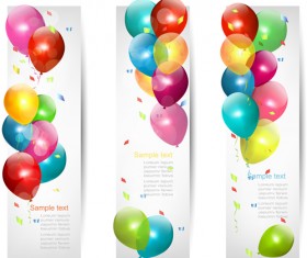 Colored Balloons Banners set 01