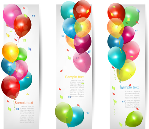 Colored Balloons Banners set 01