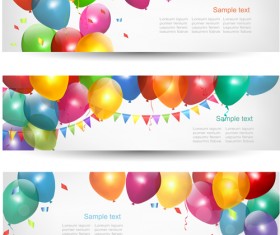 Colored Balloons Banners set 02