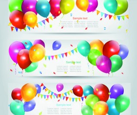 Colored Balloons Banners set 03