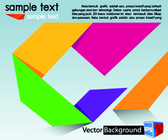 Colored Origami vector backgrounds 04