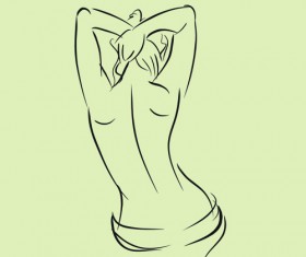 Hand drawn Fashion Woman background 01