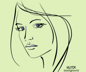 Hand drawn Fashion Woman background 03