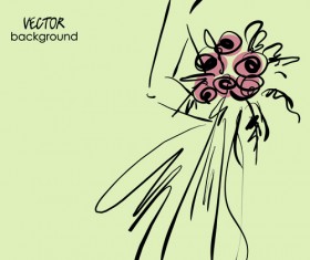 Hand drawn Fashion Woman background 05