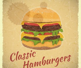 Vintage Fast Food with Menu vector 03