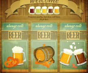 Vintage Fast Food with Menu vector 05