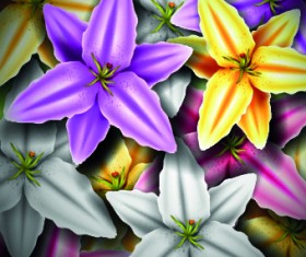 Vintage Flowers illustration vector 03