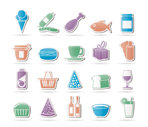 Elements of Food icons set 01