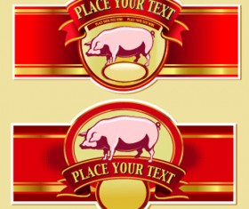 Vintage Food labels vectors 02