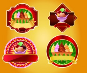 Vintage Food labels vectors 04