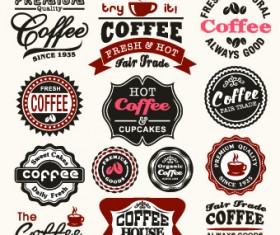 Vintage Food logo with labels vector 03