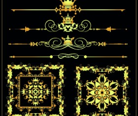 Gold calligraphic decor vector 05