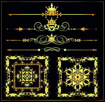 Gold calligraphic decor vector 05