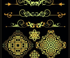 Gold calligraphic decor vector 06