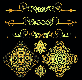 Gold calligraphic decor vector 06