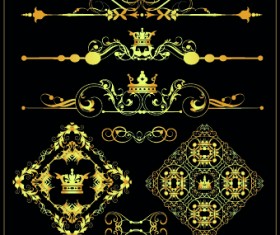 Gold calligraphic decor vector 07