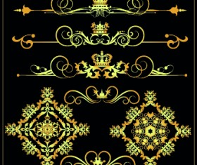 Gold calligraphic decor vector 08