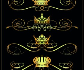 Gold calligraphic decor vector 01