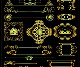 Gold calligraphic decor vector 02