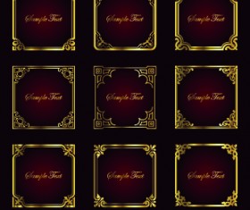 Different Gold frames vector 01