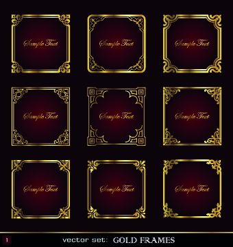 Different Gold frames vector 01