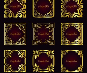 Different Gold frames vector 02