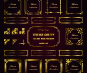 Different Gold frames vector 03