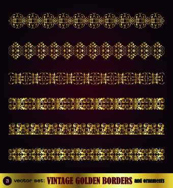 Golden ornament borders and frame vector 05