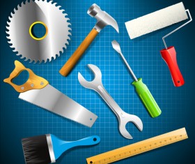 Hand Tools vector backgrounds 02