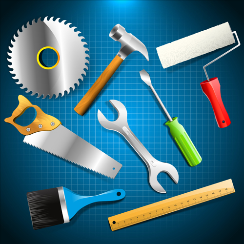 Download Hand Tools vector backgrounds 02 free download