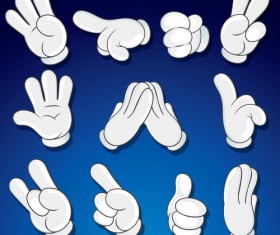 Different hand gesture vector set 02