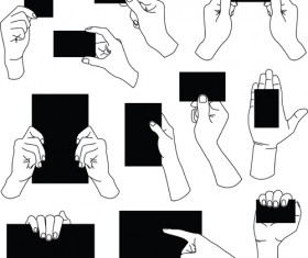 Different hand gesture vector set 04