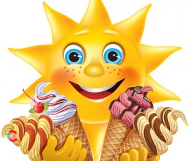 Different colored Ice cream vector 04