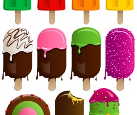 Different colored Ice cream vector 05