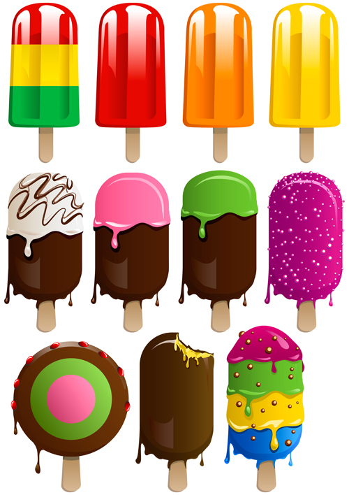 Different colored Ice cream vector 05