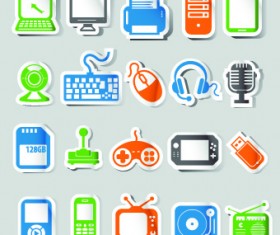 Icons stickers vector 01