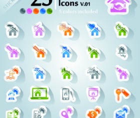 Icons stickers vector 10