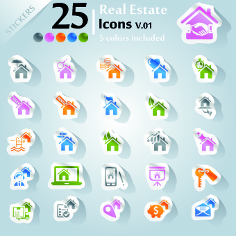 Icons stickers vector 10